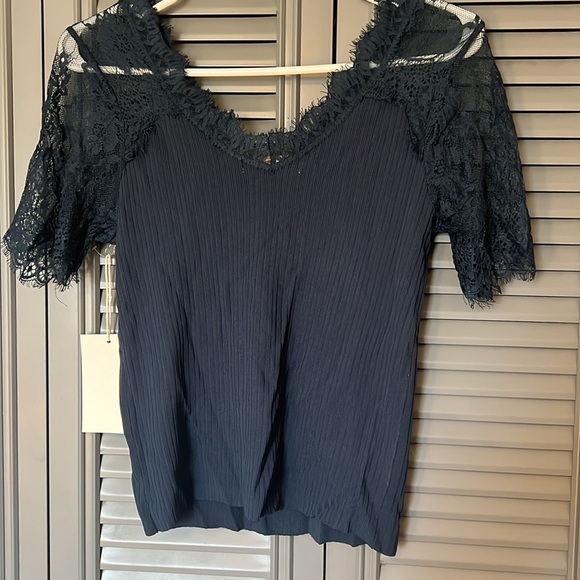 NWT Cocobleu : Blue Lace Blouse - Small - Picture 4 of 9